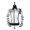 MJ Men Punk Classic Bad Tour Jacket Silver Bodysuit jacket 